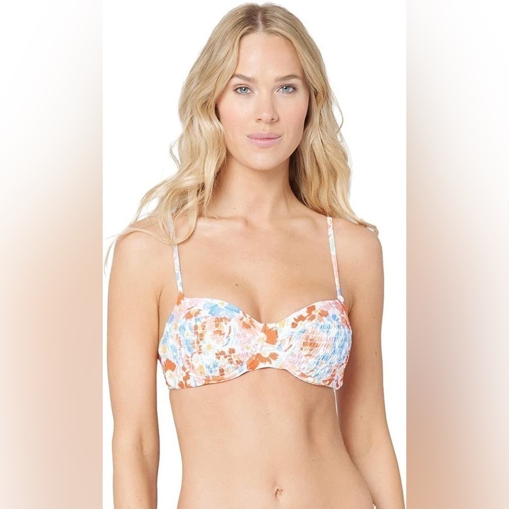 L*Space Marley Floral Bikini Top Size Large Women